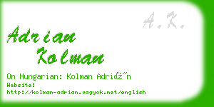 adrian kolman business card